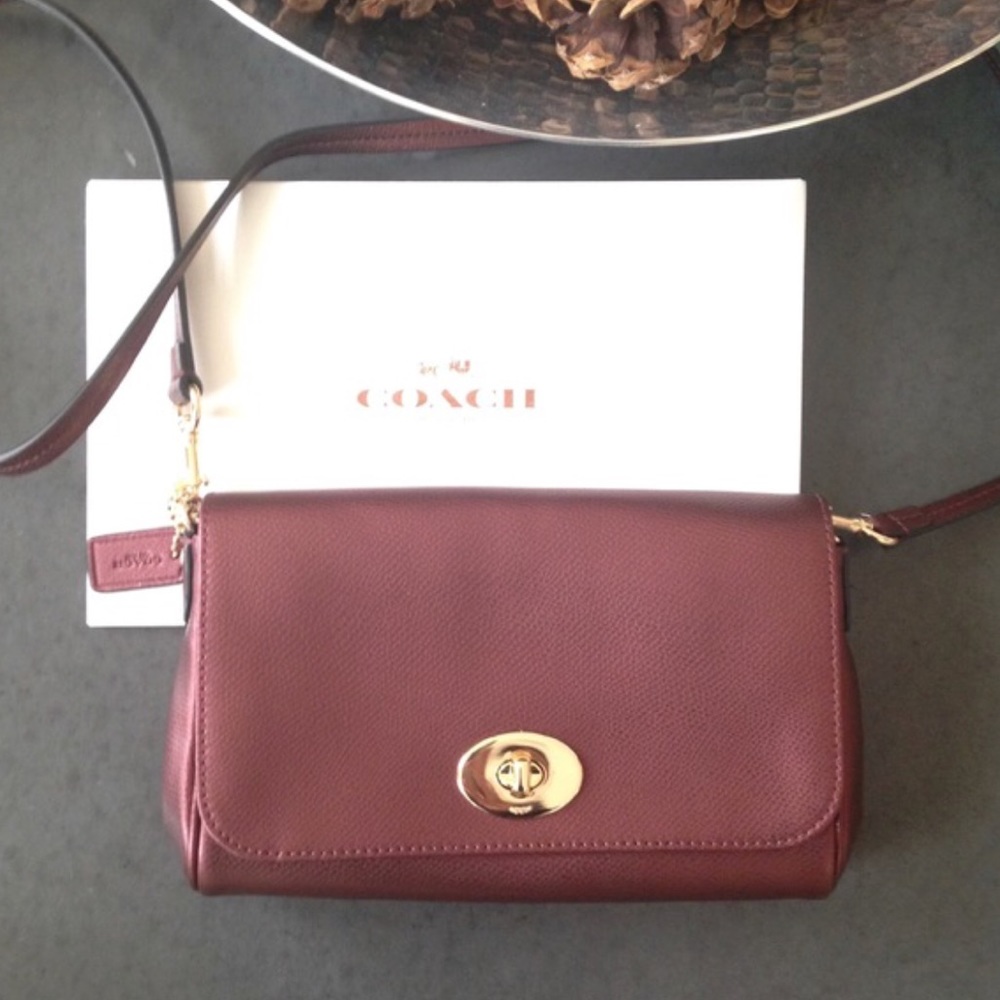 Coach Metallic Deep Red Crossbody